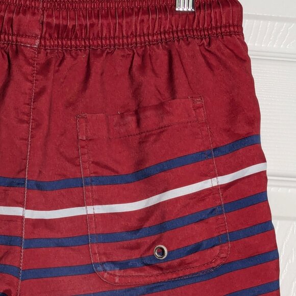 Amazon Essentials Men's Quick-Dry Swim Trunk Red Blue Stripes, Small, 7" Inseam - Picture 7 of 16